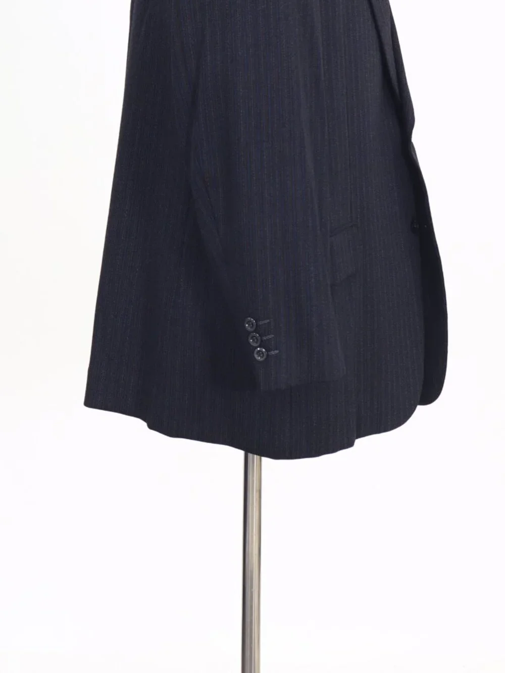 Japanese Custom 46R Navy Blazer Sport Coat Jacket 2-Button Stripe W873